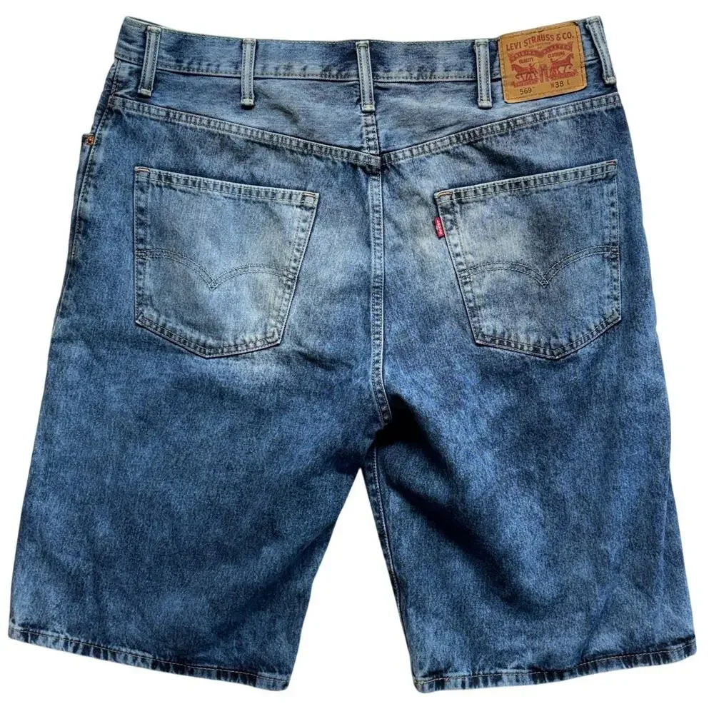 Levi's 569 Shorts Men 38 Denim Loose Straight Baggy Jorts Bermuda Outdoor Casual